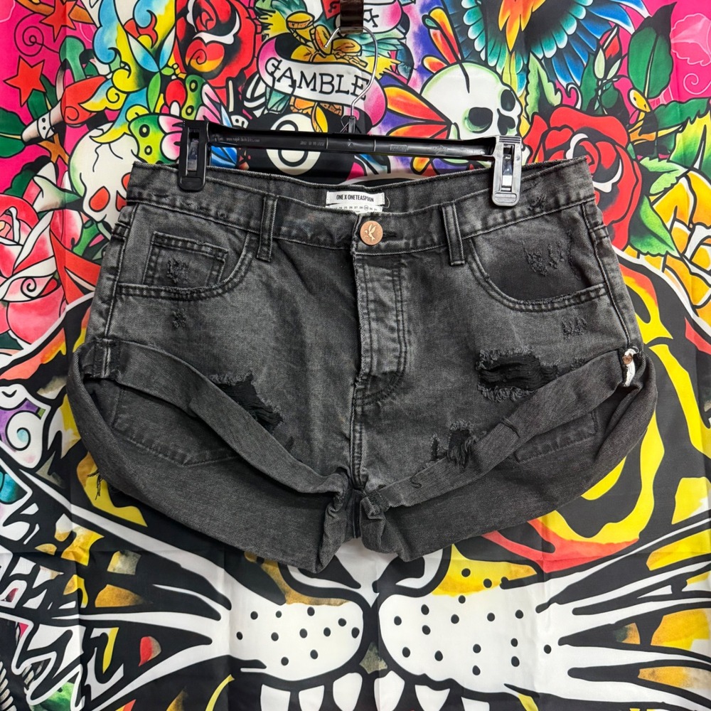 One x One Teaspoon Denim Shorts